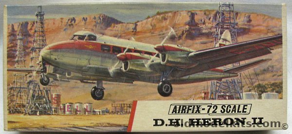 Airfix 1/72 De Havilland Heron  - Shell Oil or RAF Queen's Flight, 381 plastic model kit